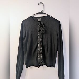 Black Ruffle Cardigan